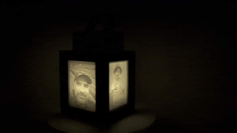 Personalized Minecraft-Style Lithophane Lantern – Custom Photo Gift
