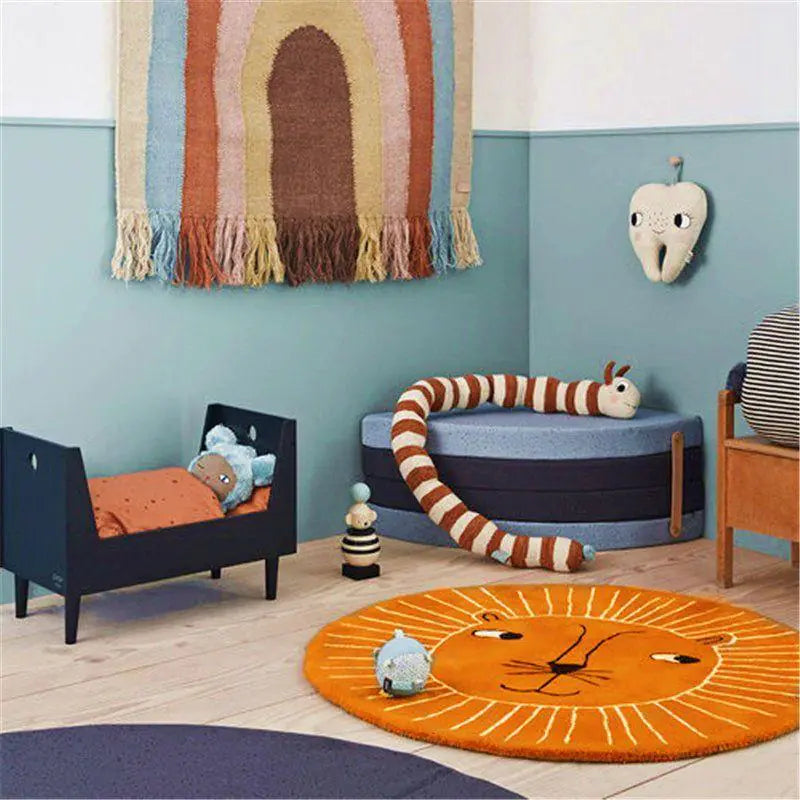 Cartoon Round Carpet Plush Thick Area Rug for Home