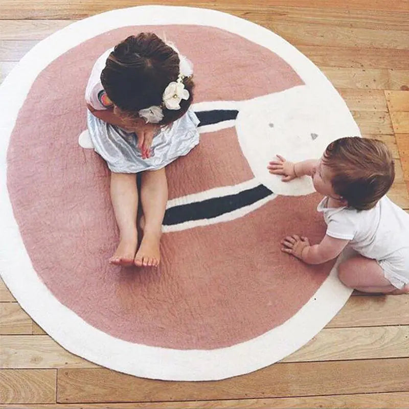 Cartoon Round Carpet Plush Thick Area Rug for Home