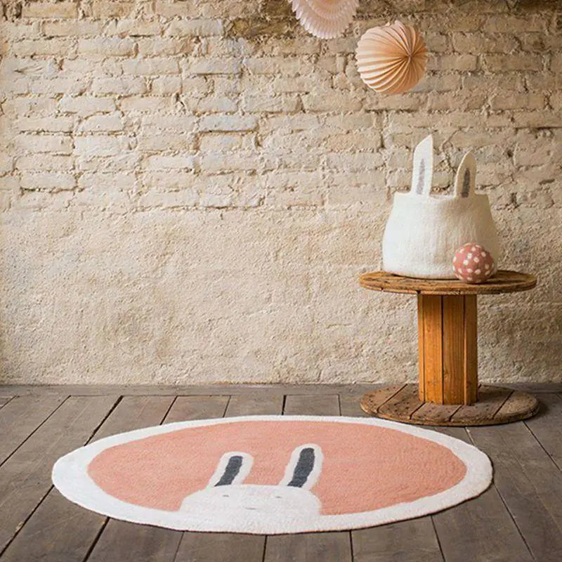 Cartoon Round Carpet Plush Thick Area Rug for Home
